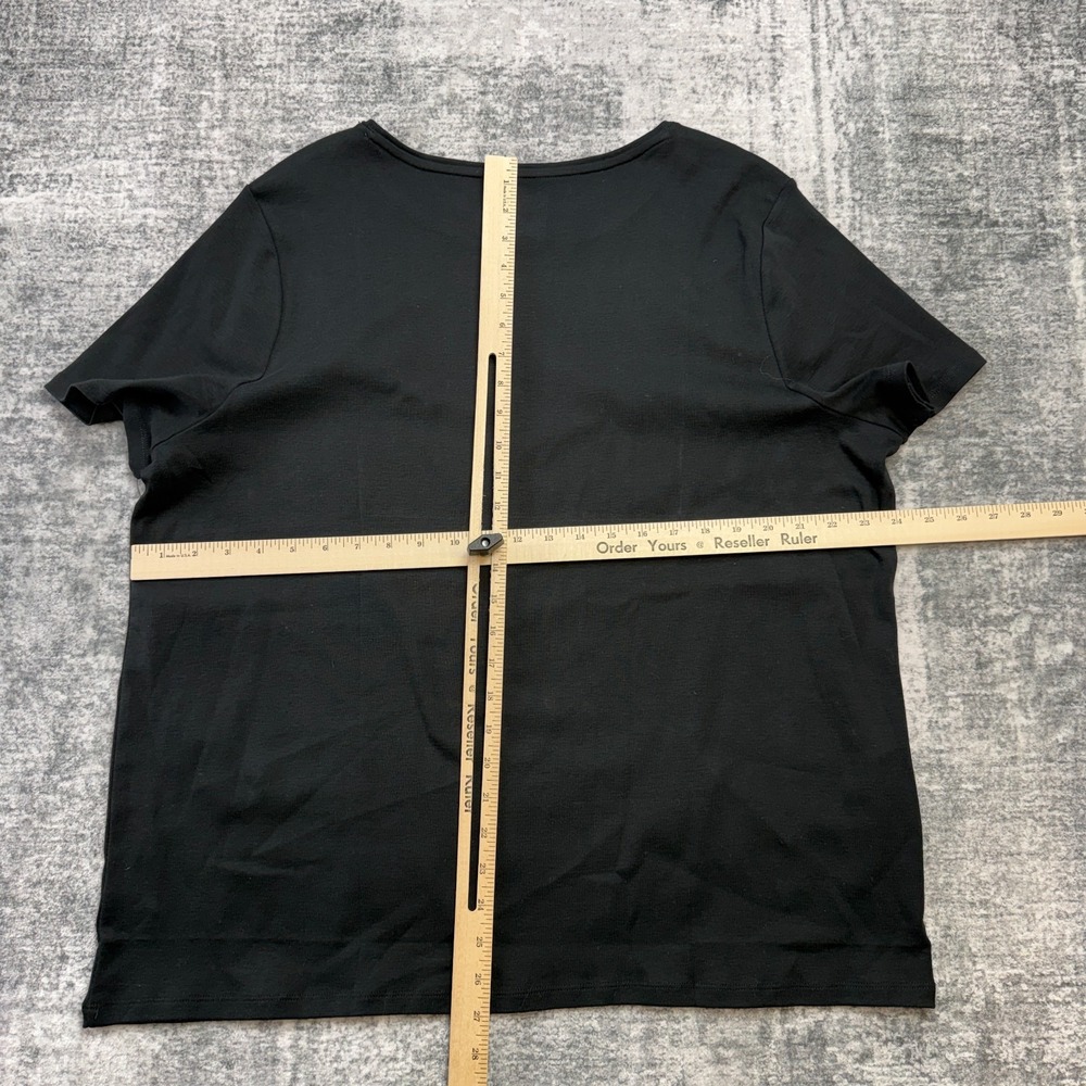 Talbots Tee Shirt Womens 3X‎ Plus Black Short Sleeve Pima Cotton T-Shirt Minimal - Picture 7 of 8